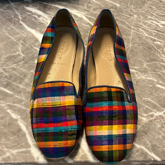 JCrew Tartan Fabric Loafers